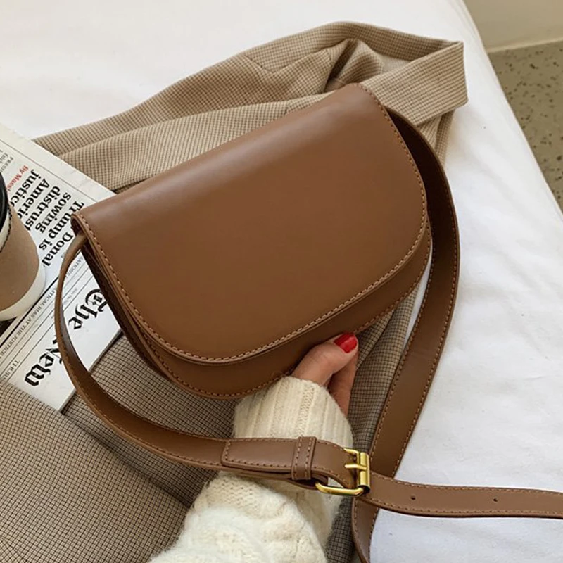 Simple Fashion Crossbody Bags for Women 2023 New Waist Pack Solid Color Ladies Handbags Saddle Bag Luxury Brand Shoulder Bag