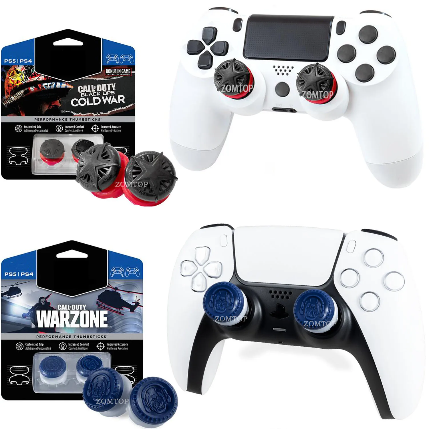 

For PlayStation 5 (PS5) Thumbsticks for PS4 PS5 Controller FPS Joystick Cover Extenders Caps for PlayStation4 Ps4 Accessories