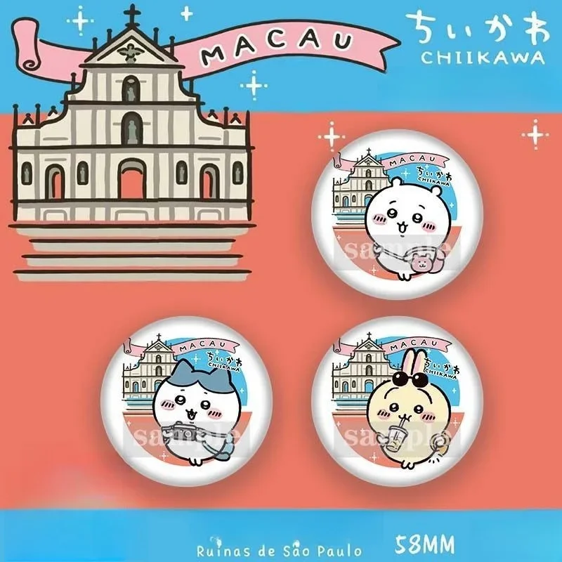 Значок CHIIKAWA Xiaoba Usaki Jiyi самодепоступательный медведь милый орнамент для рюкзака