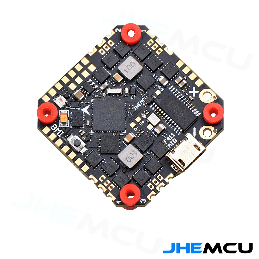 JHEMCU GHF411AIO-BMI 40A F411 Flight Controller BLHELIS 40A 4in1 ESC 2-6S 25.5X25.5mm for RC FPV Toothpick Ducted Drones