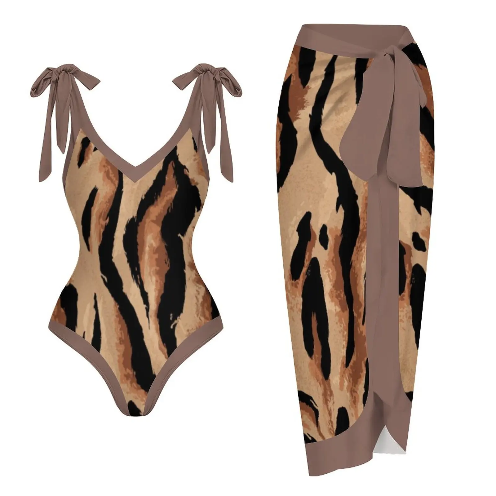 

Leopard Print Swimsuit One Piece Square Neck Summer Swimwear 2023 New Custom Bathing Suit Beach Cover Ups for Women Monokini