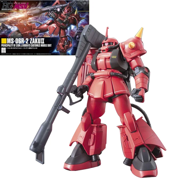 

Bandai Genuine HG 1/144 MS-06R-2 Zaku Ⅱ Collection Gundam Gunpla Action Figure Anime Figure Assembled Model Toys For Children