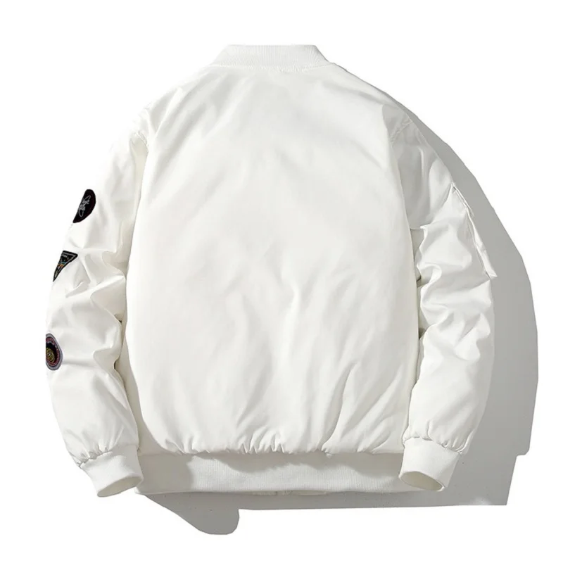 Air Force MA1 Pilot Jacket Men Autumn and Winter Thickened Stand-up Collar Warm Jackets Embroidery Cotton Baseball Uniform Parka