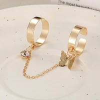 fashion alloy opening butterfly pendant decor bright finger ring set female accessory knuckle ring set finger ring set