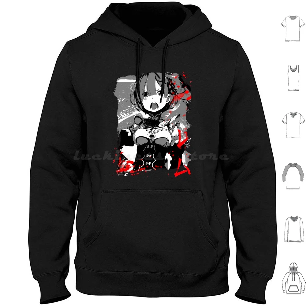 

Re : Zero-Rem Perfect Gift Hoodies Long Sleeve Anime Manga Japan Japanese Re Zero Rezero Re Zero Kara Hajimeru Isekai