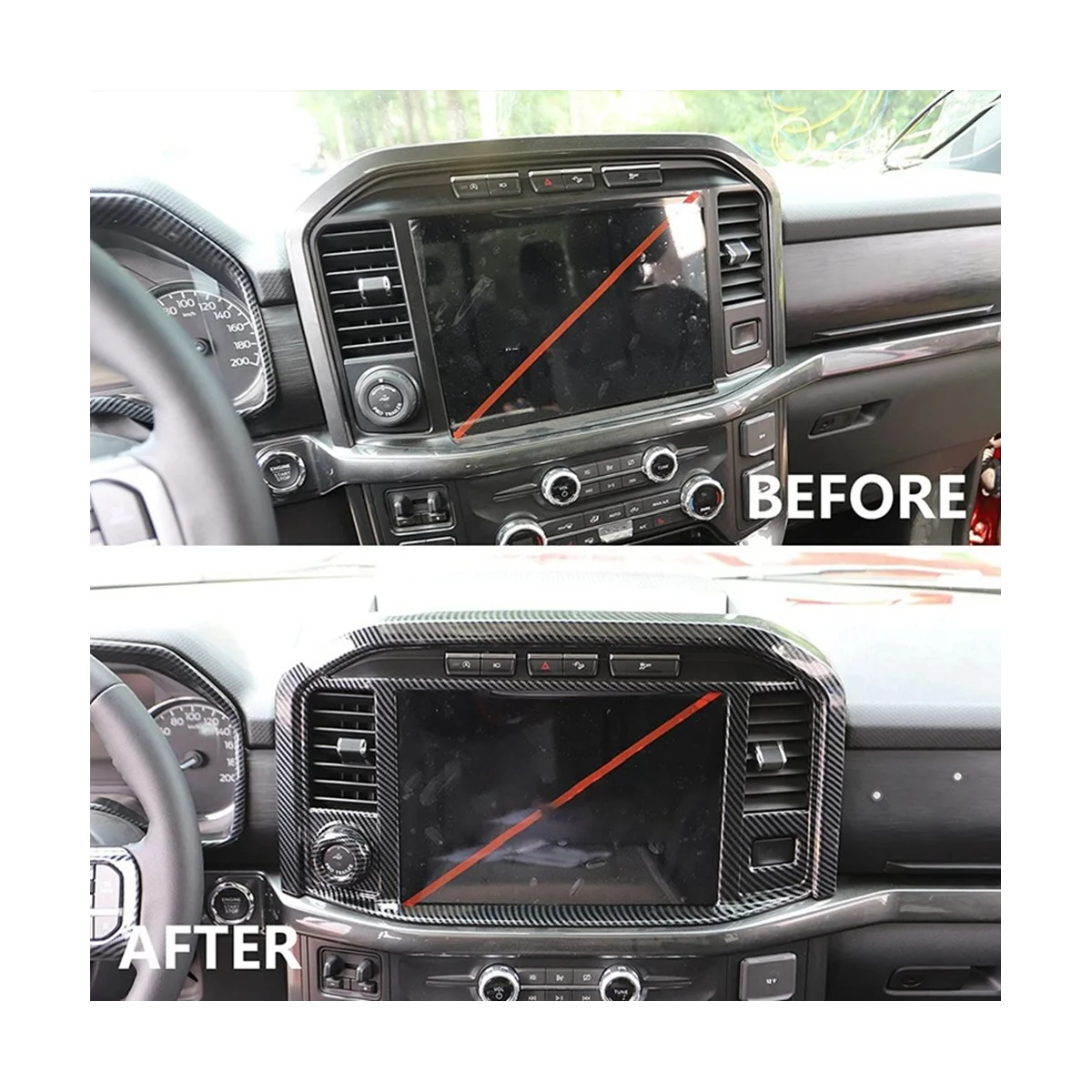 Стильная Центральная панель управления из углеродного волокна украшение рамы