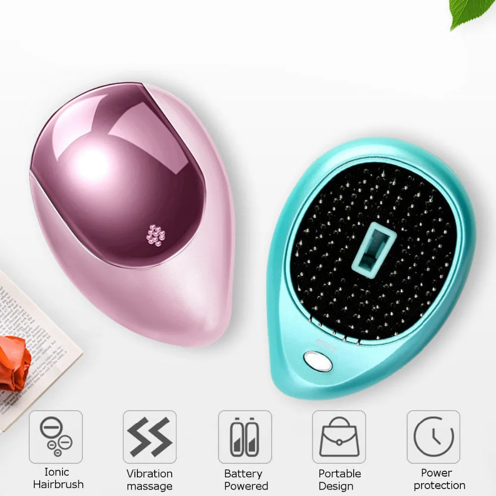 Portable Ion Hairdressing Hair Brush Electric Acoustic Wave Vibrating Massage Comb Anti-Static Mini Straightening |