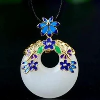 unique fashion natural white jade carving of peace bule shape pendant nelace