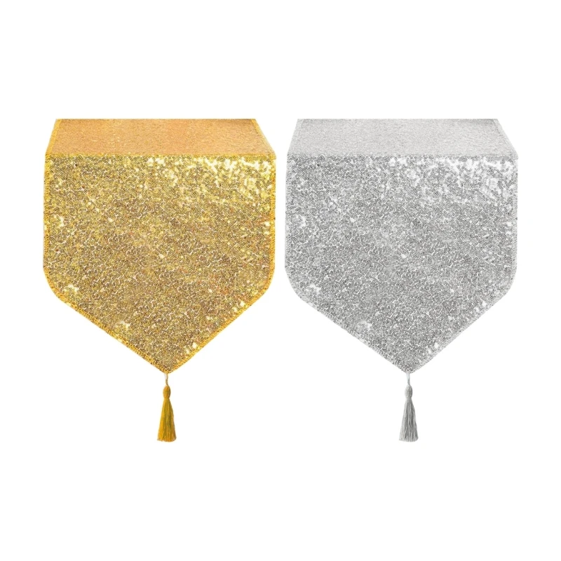 

Gold Silver Sequin Table Runner Cake Table Decor Holiday Party Decorations 29EF