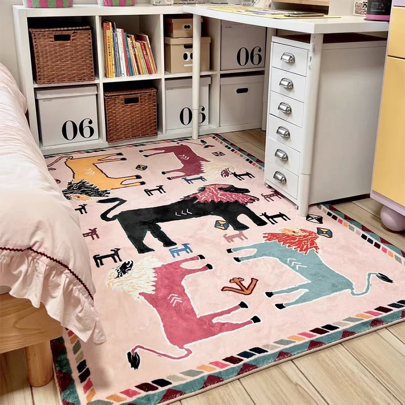 Ретро Художественный ковер с животными персидский большой пушистый для гостиной