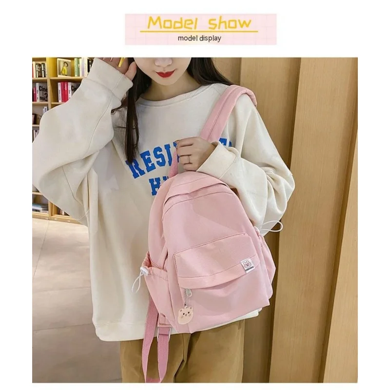 New Waterproof Nylon Women Backpack Female Travel Bag Backpacks Schoolbag for Teenage Girls Solid Color Bookbag Mochila Bookbag