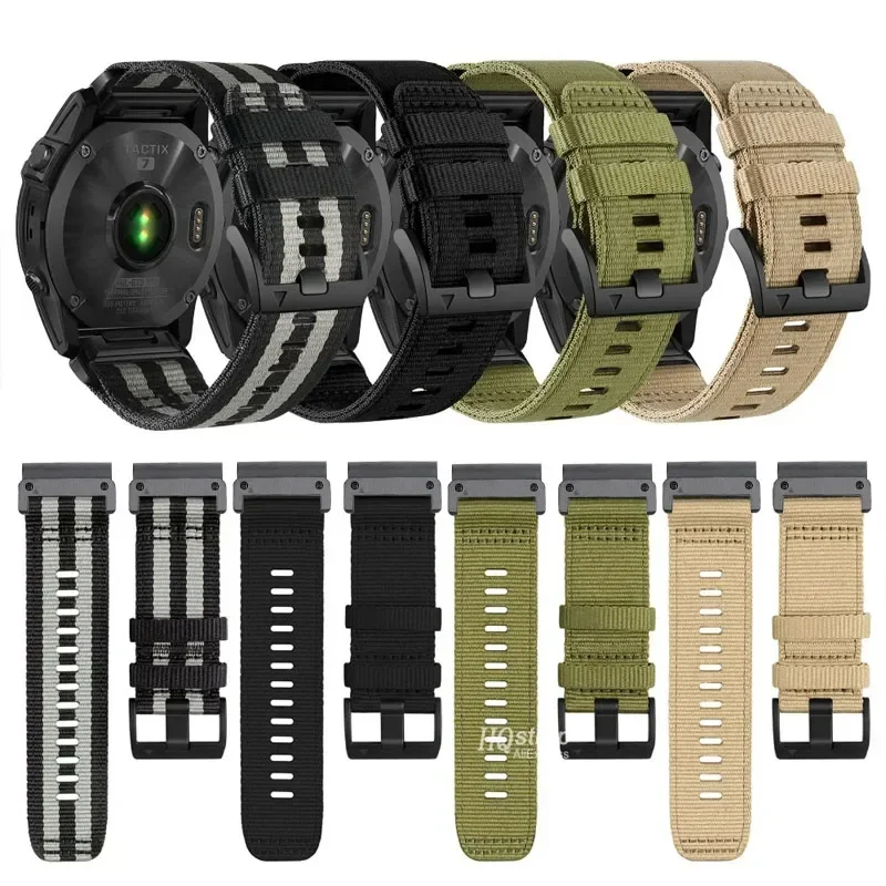 Ремешок нейлоновый спортивный для Garmin Тактический 7Pro Fenix 7X 6X 7 5 6 Pro 5X 3HR сменный