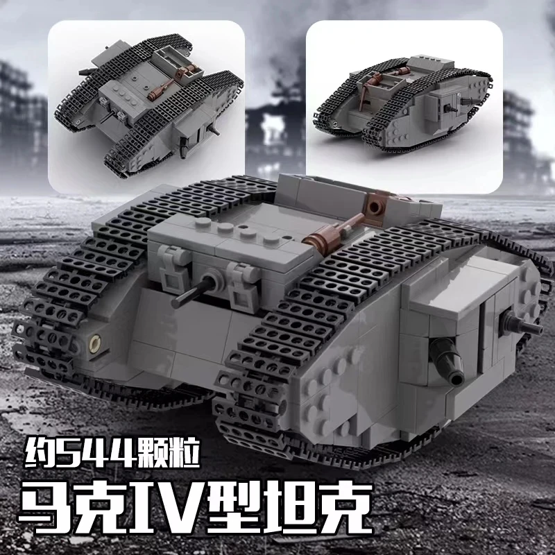 

WW2 Germany Military MK IV Combat Tank Building Blocks Set WW1 Battle Tanks Soldier Vehicle Bricks Army Kids Toy Gifts
