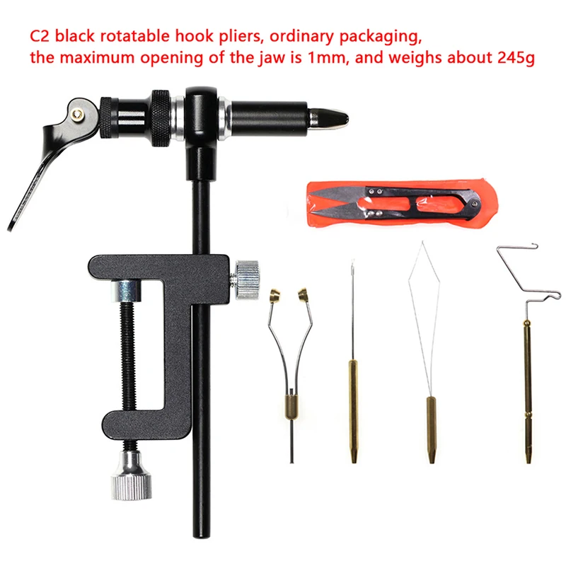 

Hardened Steel C-clamp Fly Tying Vise Bobbin Holder Whip Finisher Bobbin Threader Origanizer Stand Scissors Fly Tying Tool