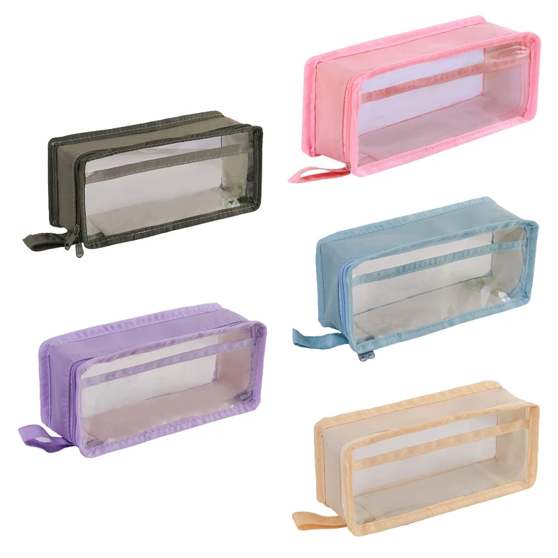 

DXAB практичный Прозрачный чехол для карандаша, косметичка большой емкости, портативный подарок для мальчиков и девочек