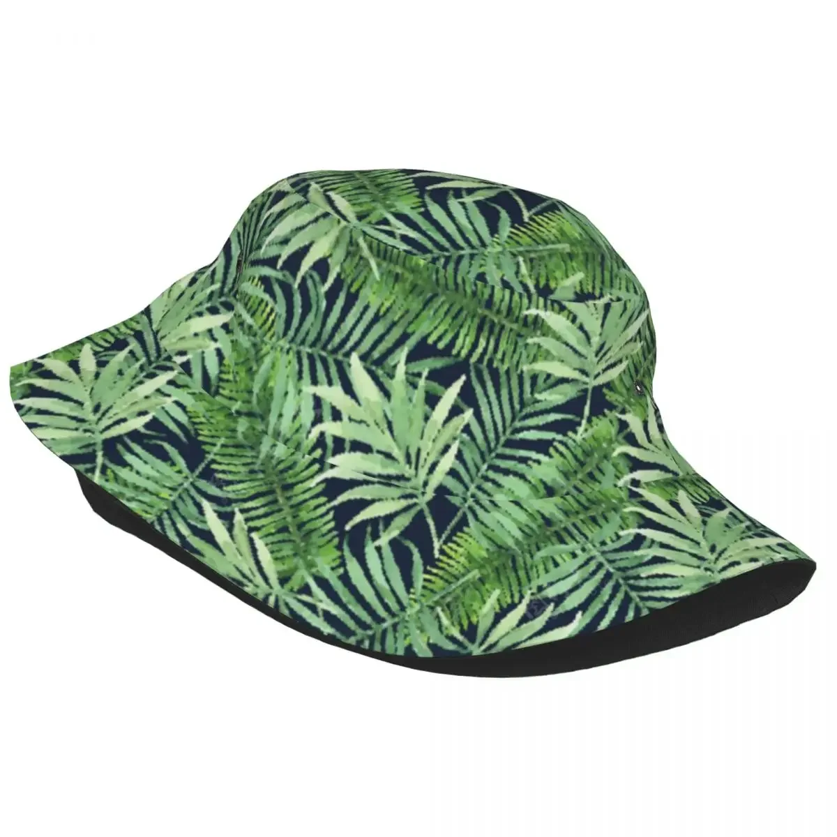 Панама с зелеными листьями для мужчин и женщин забавные кепки в тропическом
