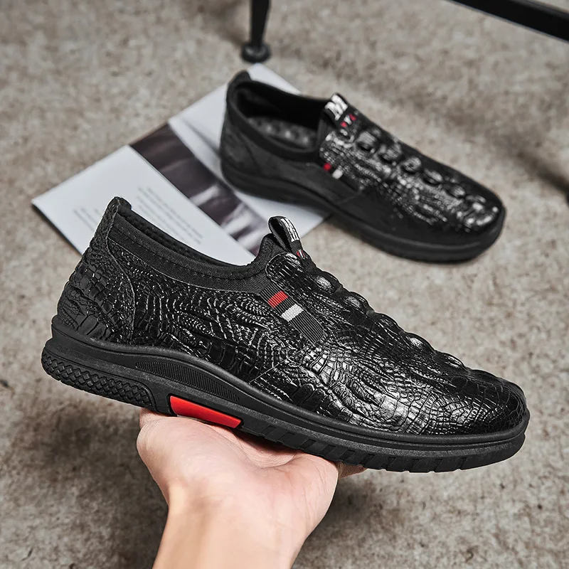 

Crocodile Skin Loafer Shoes Men Artificial PU Slip-on Moccasins Male Casual Formal Oxford Mens Drive Walk Luxury Leisure Zapatos