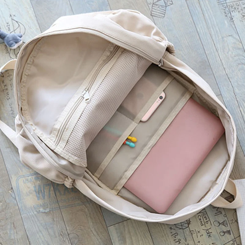 

School Rucksack Bags Style Nylon High Women College New Solid Quality Girl Travel Backpack Teenage For Boys Waterproof Color