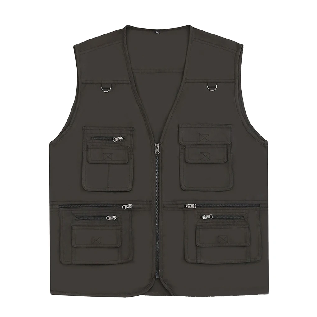 

Zip Vest Skin Friendly Waistcoat Jacket Hunting Fishing Vest with Adjustable Buckle Outdoor XL XXL 3XL 4XL 5XL