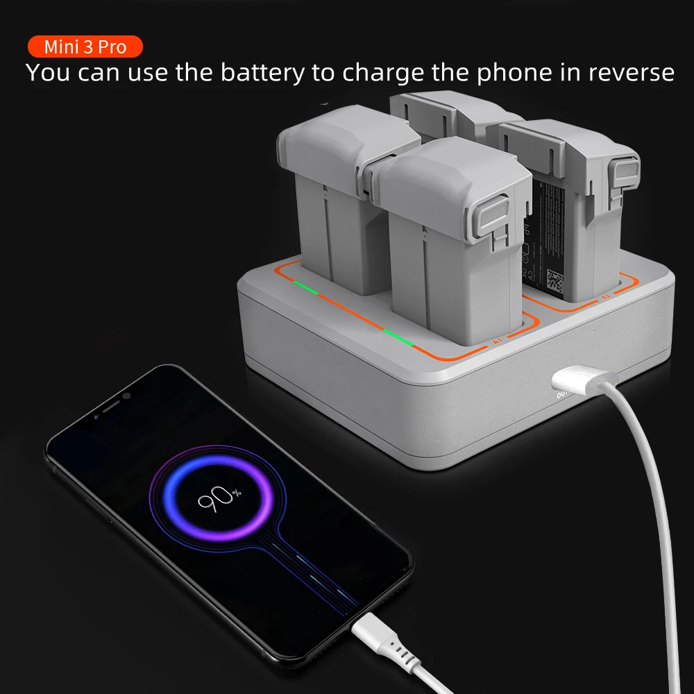 For DJI Mini 3Pro Drone Accessories Two-way Charger Mini 3Pro Battery Charging Butler 4 slots