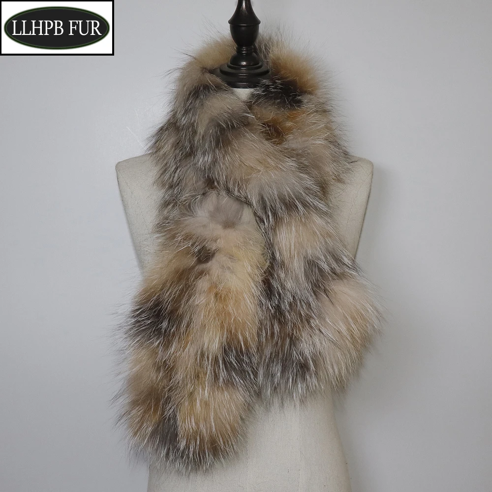 Лидер продаж женский зимний теплый шарф из натурального Лисьего меха Модный