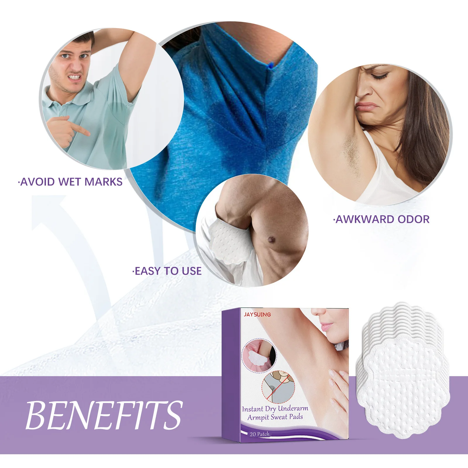 Прокладки для подмышек от пота одноразовые невидимые прочные впитывающие