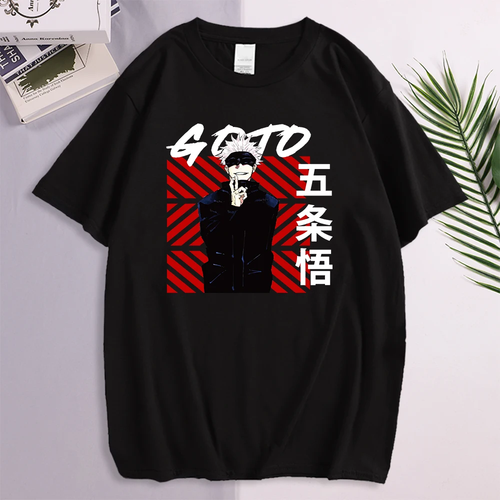 

Футболка мужская с коротким рукавом и надписью «Gojo Satoru»