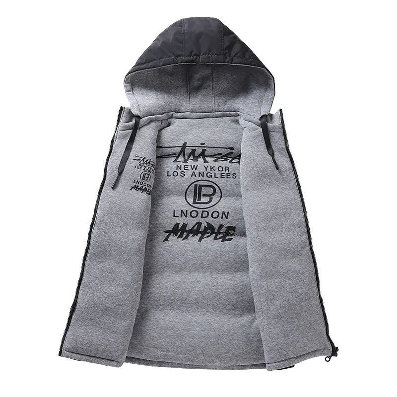 Winter New Double-sided Vest Padded Jacket Hooded Thick Padded Jacket
