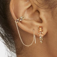 fashion cubic zirconia ear clips suitable for women and ladies earrings clip on earrings rainbow zircon earrings crystal jewelry