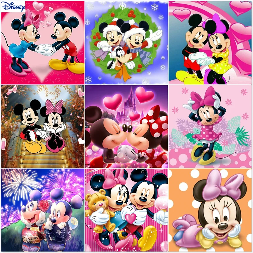 

DIY 5D Diamond Painting Mickey Minnie Mouse Full AB drill Round square Mosaic Diamond Embroidery Rhinestone Home Decor Gift