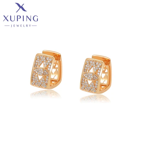 Xuping серьги-кольца золотого цвета