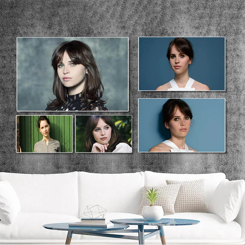 Большие плакаты и принты, Фелисити Джонс, искусство, атласные картины, украшение для дома, аниме, декор комнаты