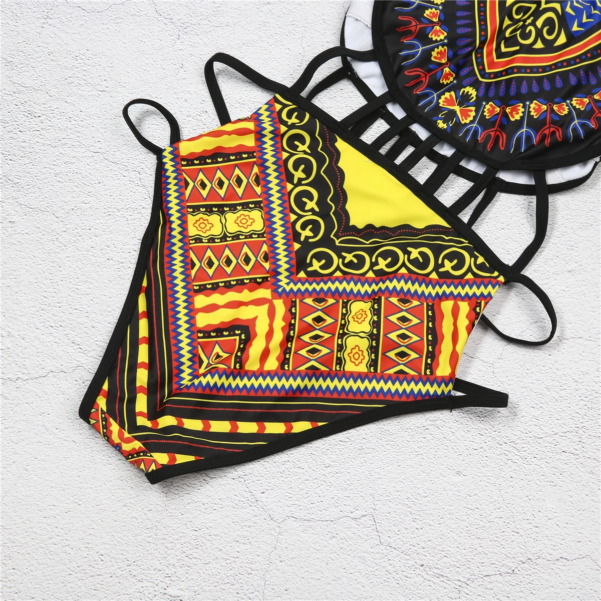 Женский летний купальный костюм богемные купальники с узором Двухслойное бикини