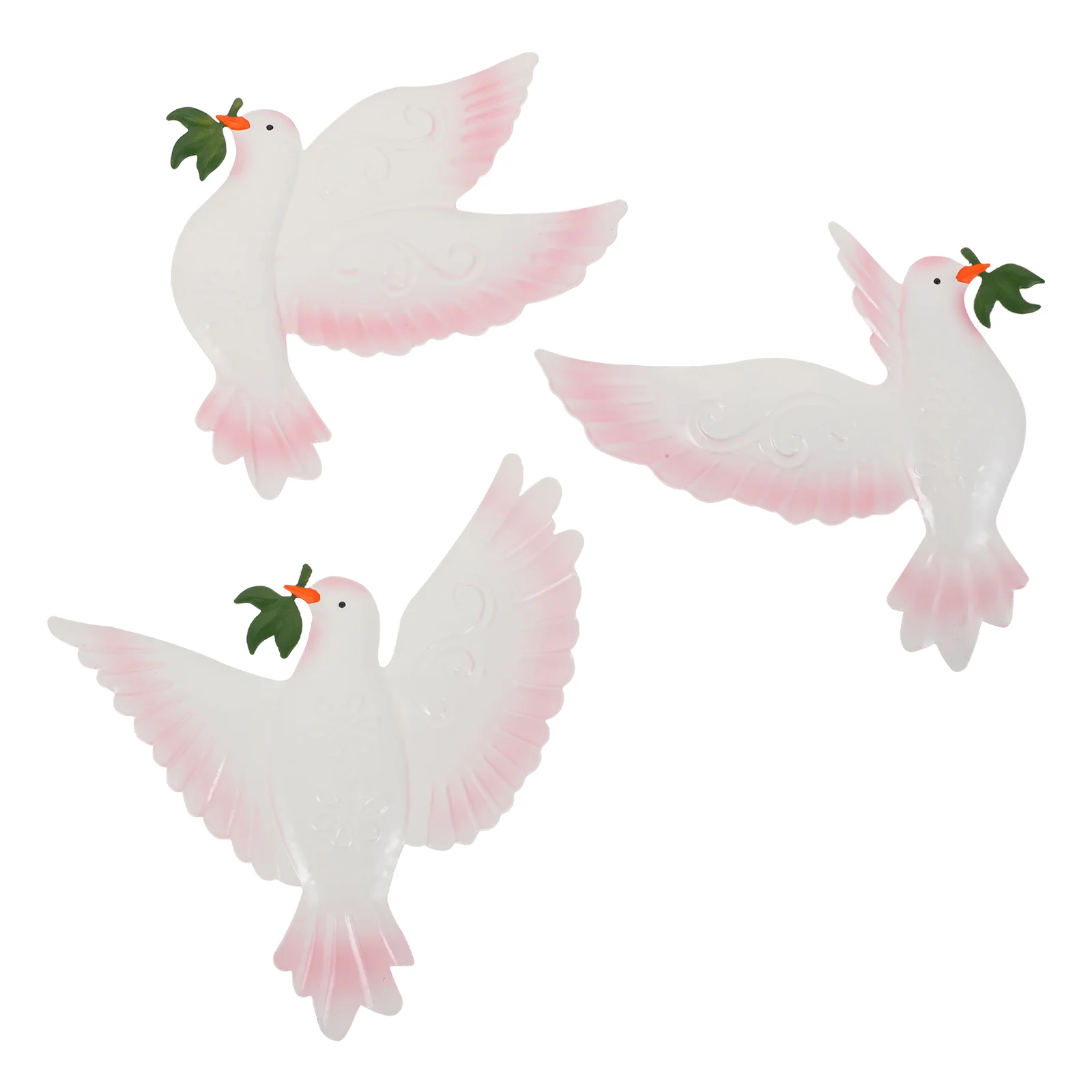 

3 Pcs Wrought Iron Wall Hanging Bird Decor Craft Work Pendants Spring Decorations Outdoor Dove Peace Adornment Pigeon Delicate