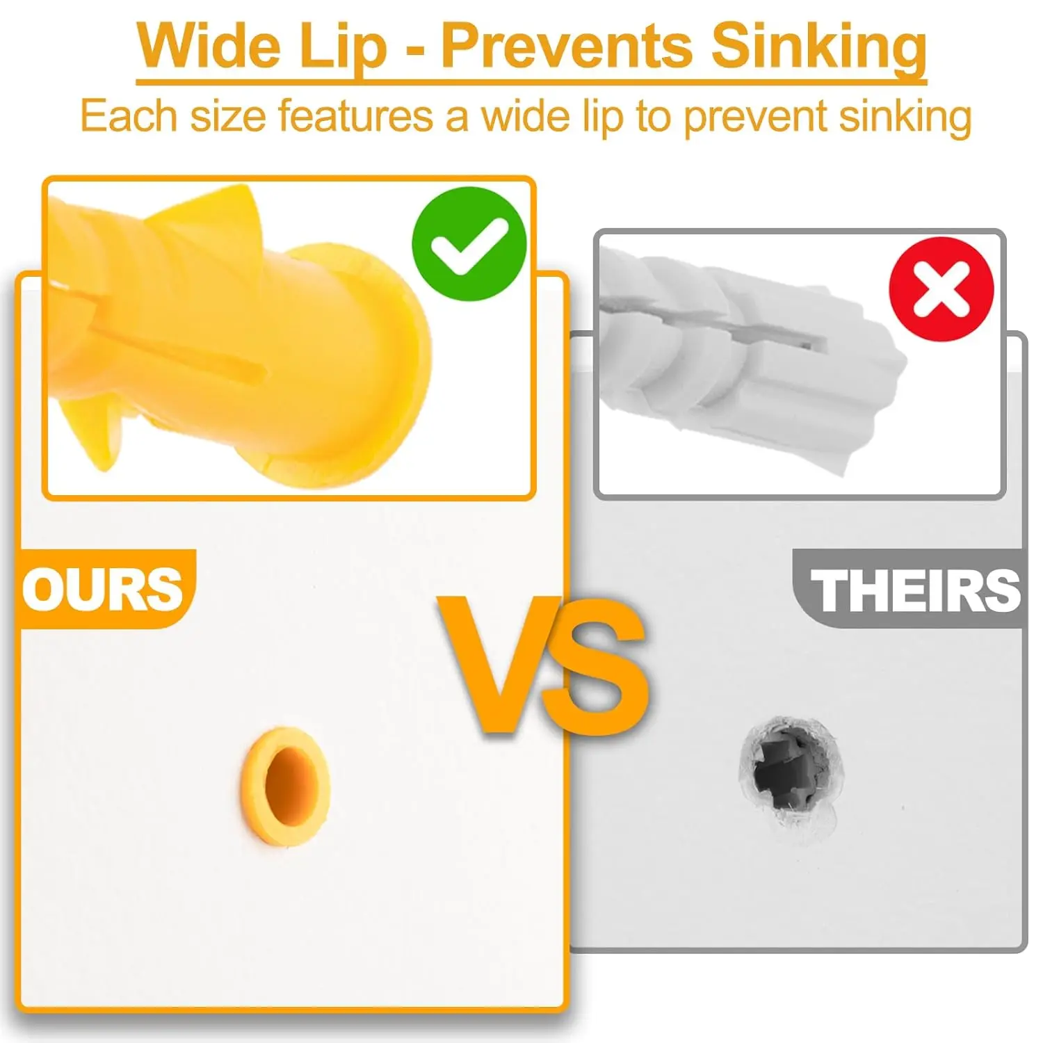 Ассортимент анкеров и винтов для гипсокартона KURUI 270 шт. 135 пластиковых настенных