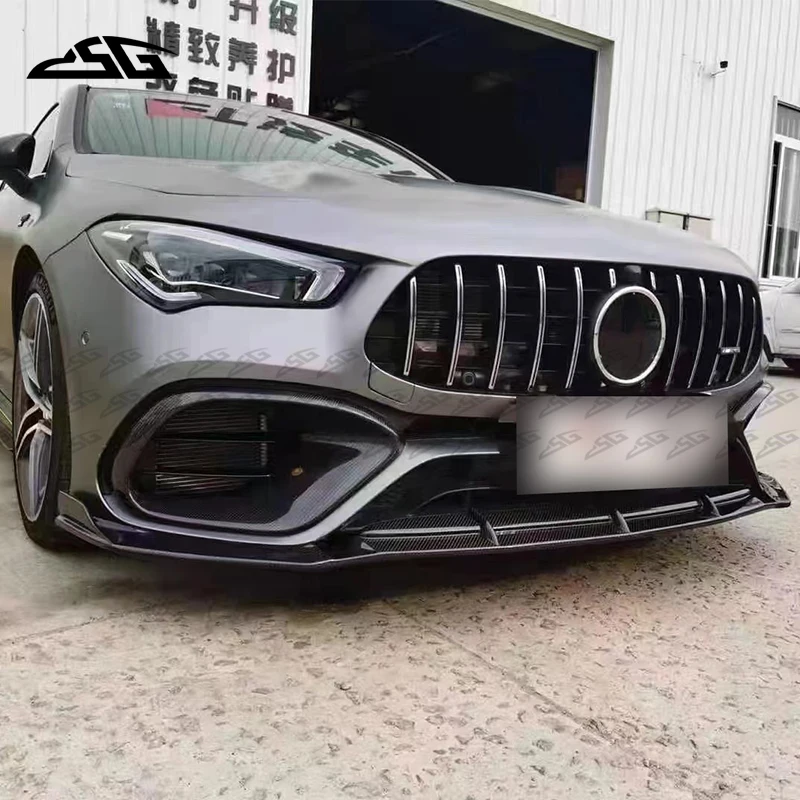 Автомобильный передний сплиттер для губ Mercedes Benz CLA Class W118 CLA45 CLA45S бампер из