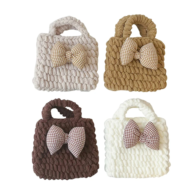 

Big Bow Kids Bags for Girls Accessories Baby Handbag for Photograph Knitted Children Girls Bag 2-10Y