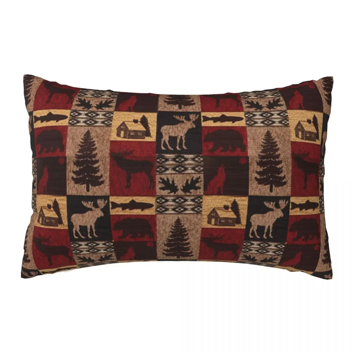 

Lodge Bear Deer Fish Decorative Pillow Covers Throw Pillow Cover Home Pillows Shells Cushion Cover Zippered Pillowcase