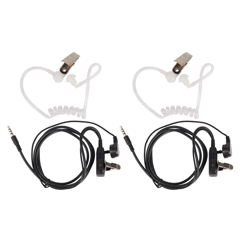 

2X Surveillance Security Clear Coiled Acoustic Air Tube Earpiece PTT For Iphone Samsung Huawei HTC LG Sony Mobile Phone