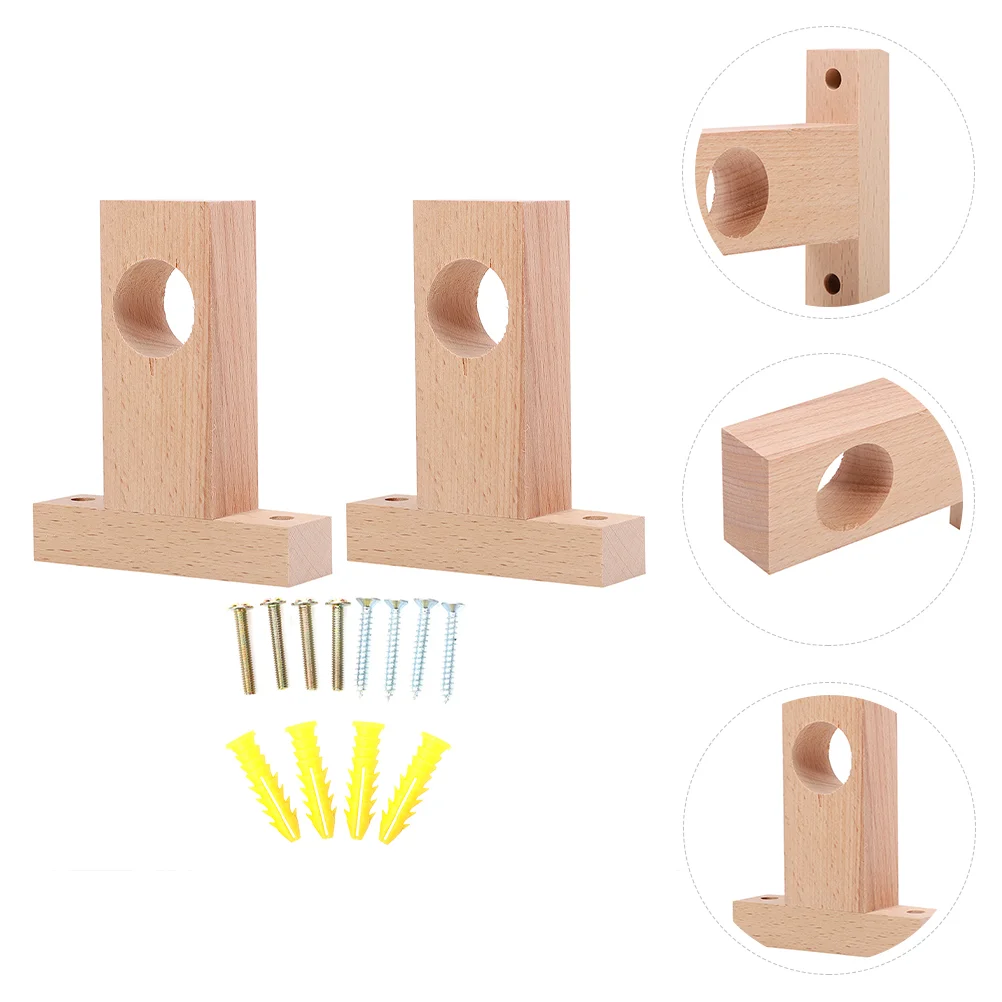

2pcs Curtain Pole Hooks Curtain Pole Holder Curtain Wall Bracket Curtain Rod Support Rod Fixing Bracket Curtain Holder