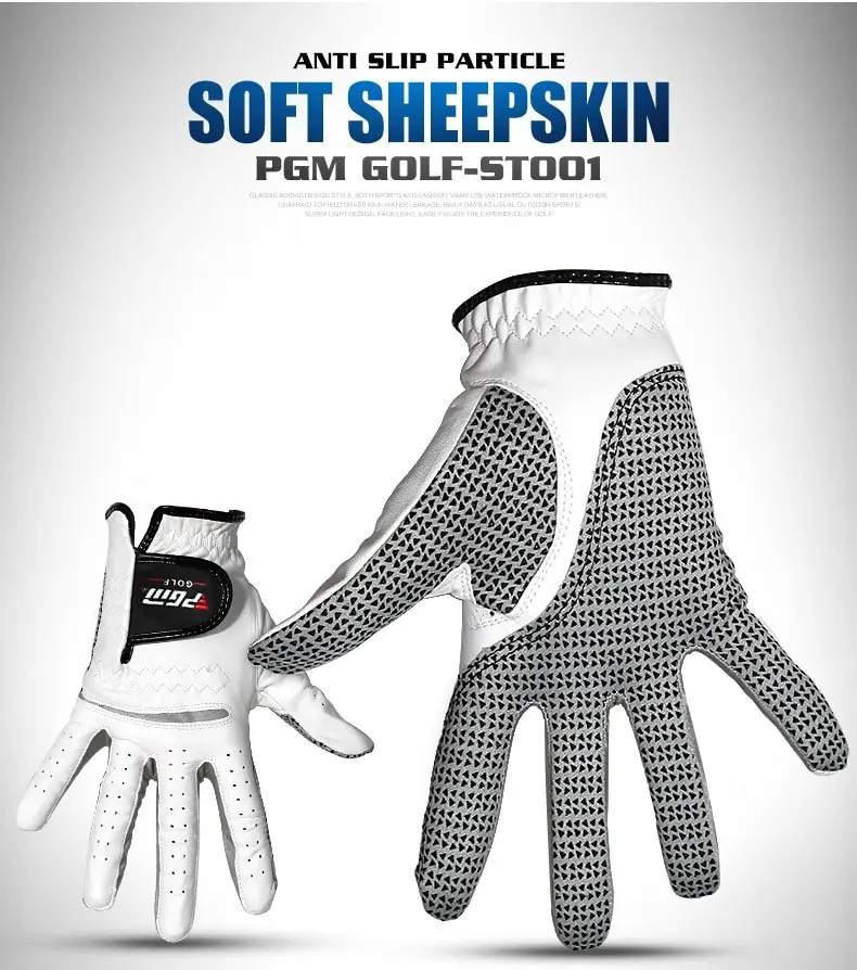 1PC Man Left or Right Hand Leather Golf Glove Slip-resistant Granules Microfiber Cloth Gloves Anti-skid Golf Training Gloves