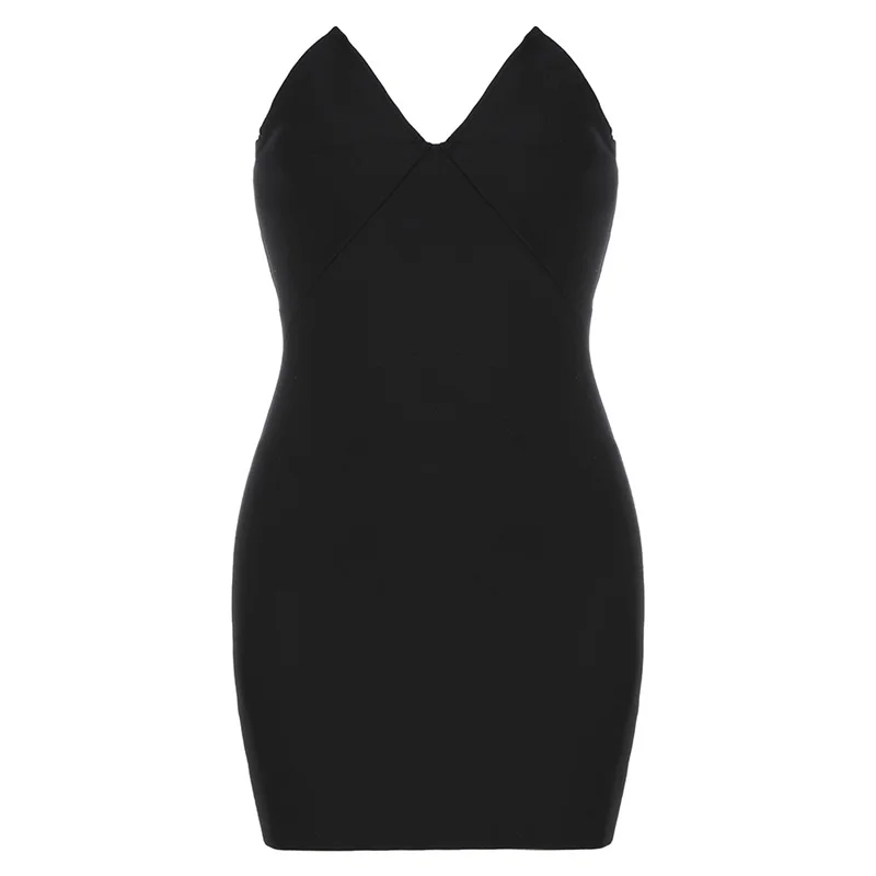 Черное женское вечернее платье без бретелек сексуальная облегающая мини-юбка