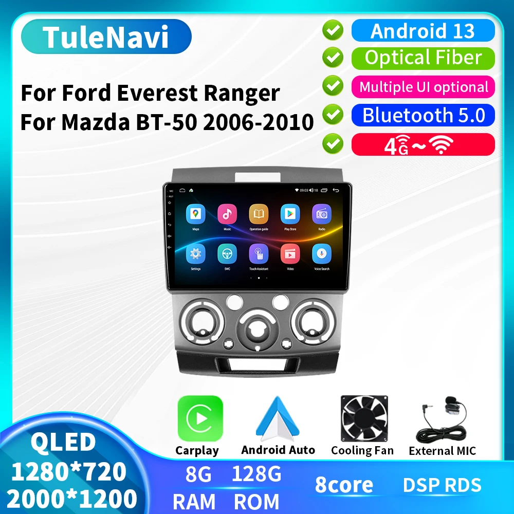 

For Ford Everest Ranger Mazda BT50 BT-50 BT 50 2006 - 2010 2011 Carplay Android Auto Car Radio GPS Navigation Multimedia Player
