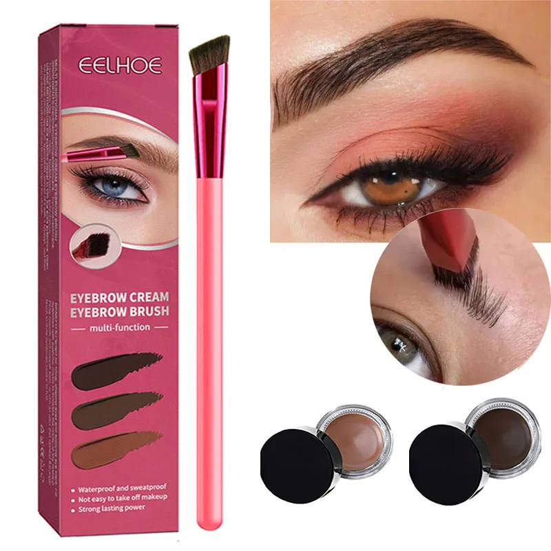 

HEALLOR Square Multi-function Eyebrow Brush With Wild Eyebrows Cream Concealer Eye Brow Make Up Brushes For Women Eyebrow Gel