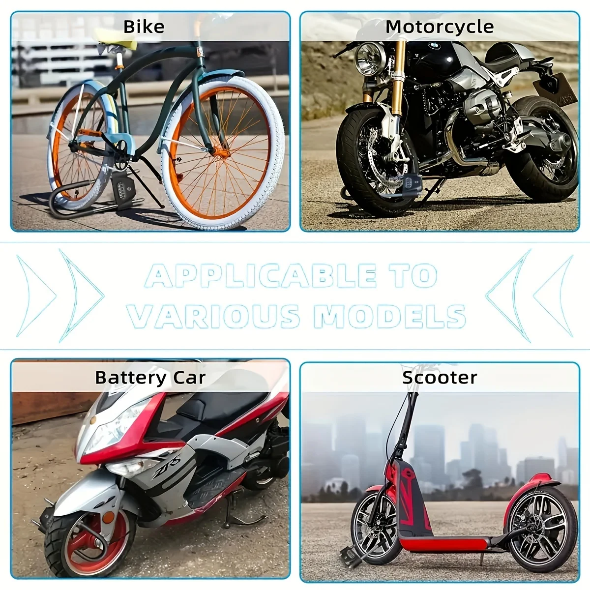 Регулируемый Замок-U-образный замок-велосипедный замок подходит для большинства