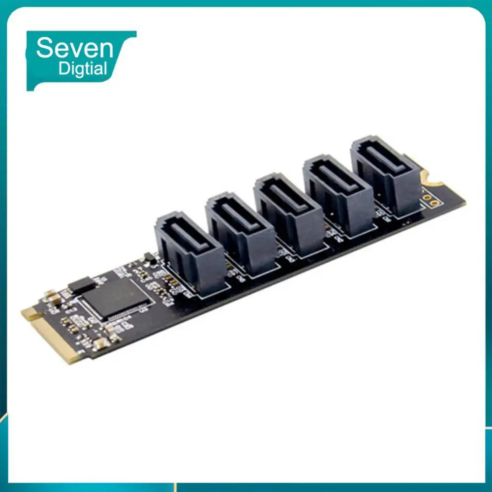 

Адаптер M.2-Ngff на 5 портов, адаптер M.2 Key M Ssd, адаптер высокого качества, новая карта адаптера Pci Express Jmb585, переходник-контроллер Sata3.0