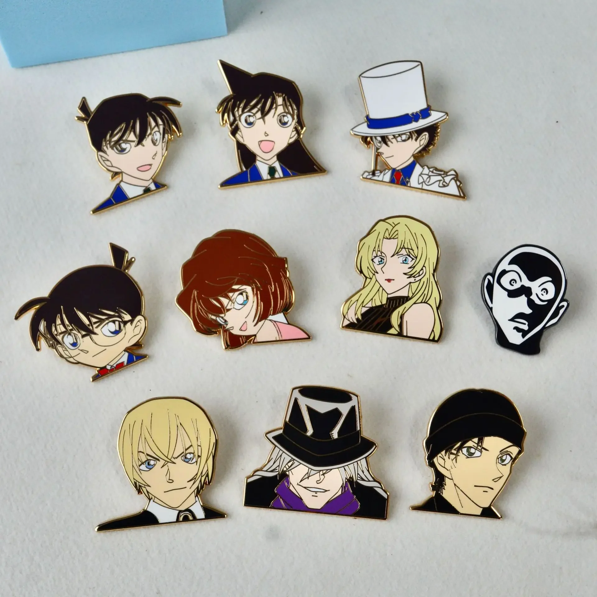 Металлический значок tective Conan Kaitou Kiddo Haibara Ai Amuroto Gin аксессуары для сумки книг в