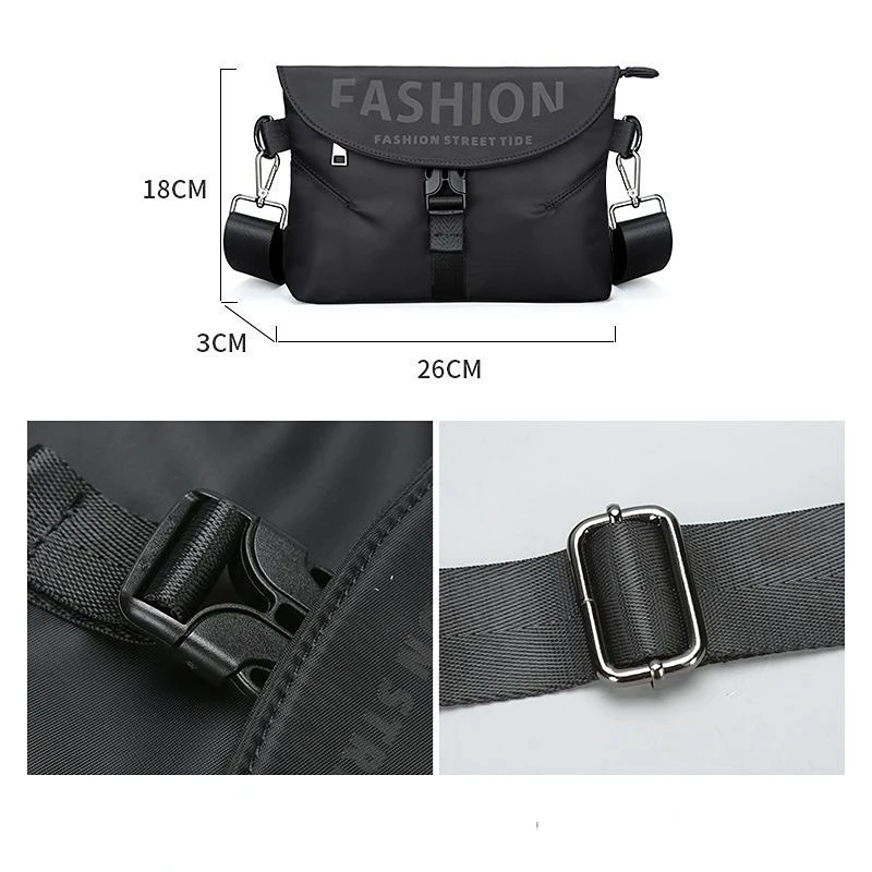 Waterproof Men's Fashion Shoulder Bag Nylon Solid Color Messenger Bag Phone Bag Men and Women Universal Casual Crossbody Bag