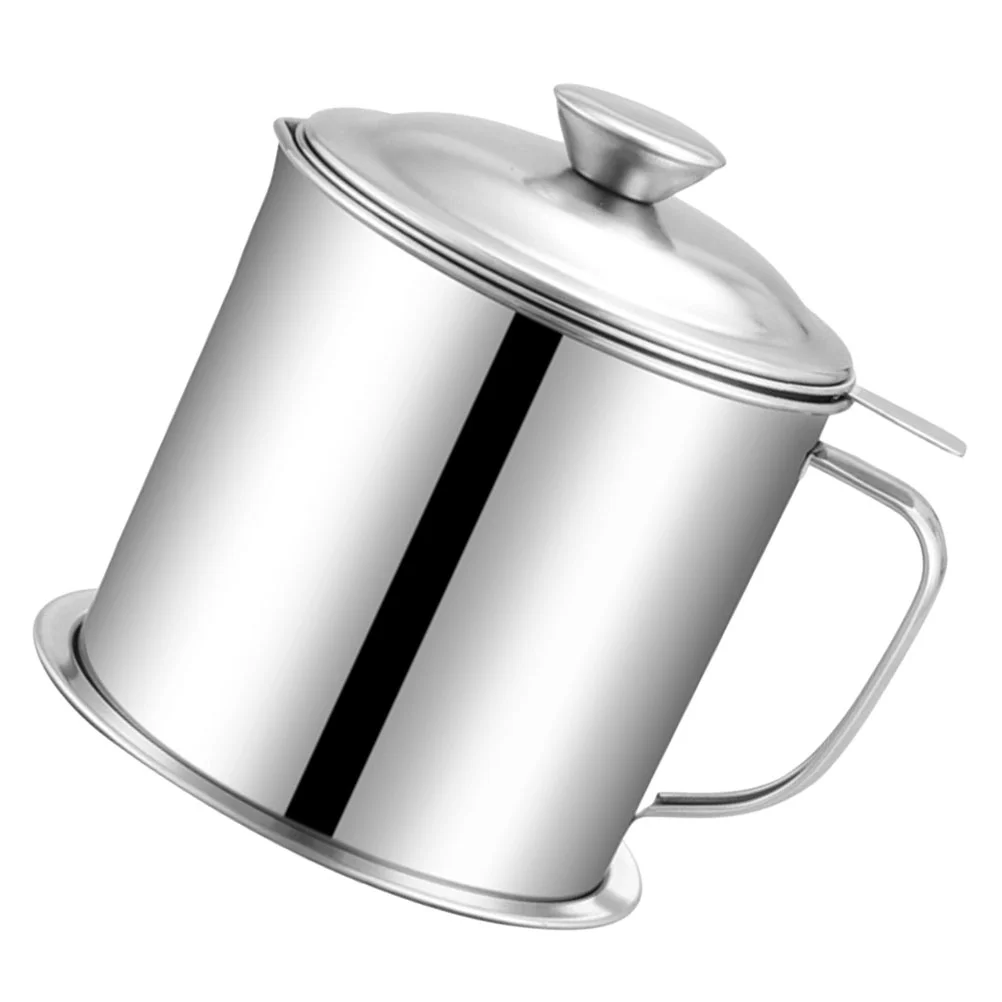 

Oil Grease Container Strainer Pot Steel Filter Stainless Storage Bottle Kitchen Bacon Frying Fatcan Keeper