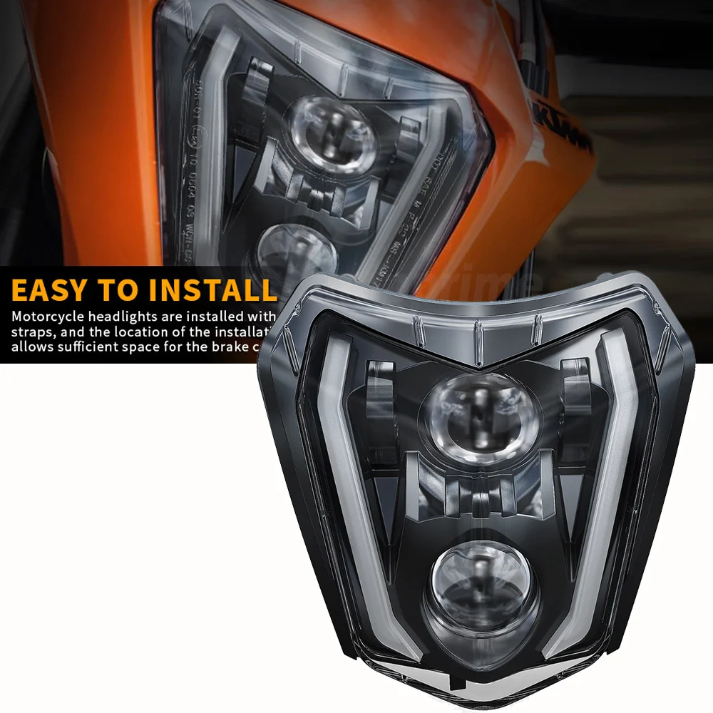 

DOT CE Approved Motorcycle LED Headlight 12V 48W Head Light Headlamp 3100lm Wick For Husqvarna XC SX SXF EXC Dirt Bike